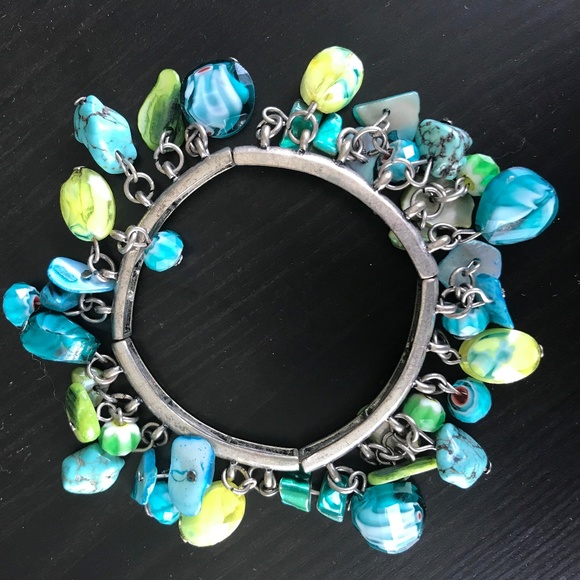 Fun Colorful Bangles in Peach/Coral and Turquoise - Picture 2 of 5